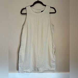 J.CREW Ivory Linen Sleeveless Shift Dress Size Small